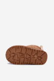 Brauner Schneestiefel mit Schleife aus Kunstveloursleder