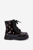 Lackierte gefütterte Stiefelette mit Herzchen