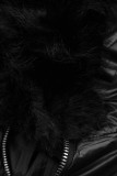 Winterjacke mit Fell, halbglänzend, Schwarz