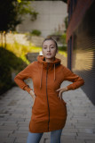 Sweatjacke mit Reißverschluss terakota