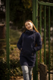 Verlängerte Sweatshirt/Sweatkleid dunkelblau/blau