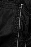 Kunstlederjacke mit schrägem Reißverschluss