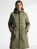 Übergangsparka für Damen mit abnehmbarer Kapuze Olivgrün