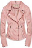 Lederimitatjacke im Biker-Look rosa