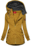LHD Sweatjacke mit Gummi in der Taille mustard