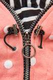 Kapuzensweatjacke mit Allover Punkte-Design aprikose