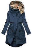 Trenchcoat mit karierter Kapuze Dunkelblau