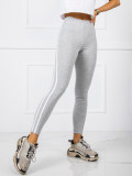 Graue Damenleggings mit Streifen
