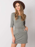 Khaki Kleid mit Bindung
