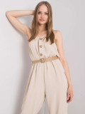 Helle beige Overall mit Gürtel von RUE PARIS
