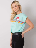 Weiches Damen T-Shirt in Mintgrün mit Druck