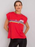 Rotes Damen T-Shirt aus Baumwolle mit Druck