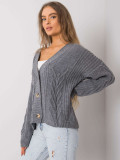 Grafitfarbener Oversize-Pullover OCH BELLA