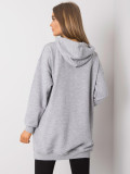Graue melierte Damenhoodie mit Kapuze