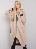 Beige Damen Zip-Hoodie