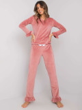 Rosa Pyjama mit Rüsche