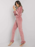 Rosa Pyjama mit Rüsche