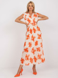 Elegantes oranges Midi-Kleid