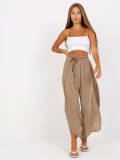 Beige luftige Hose mit Schlitz OCH BELLA