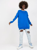 Blau-beige Basic Sweatshirt aus Baumwolle