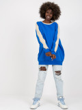 Blau-beige Basic Sweatshirt aus Baumwolle