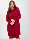 Bordeauxfarbene Sweatkleid mit Kapuze