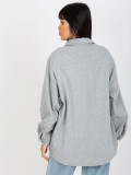 Grau warme Damenbluse mit Taschen