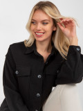 Schwarze Damenbluse mit Taschen
