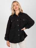 Schwarze Damenbluse mit Taschen
