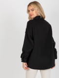 Schwarze Damenbluse mit Taschen