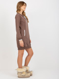 Braunes Mini-Dress mit Kordelzug
