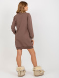 Braunes Mini-Dress mit Kordelzug
