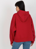 Dunkelrote Kapuzenpullover mit MAYFLIES-Patch
