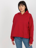 Dunkelrote Kapuzenpullover mit MAYFLIES-Patch