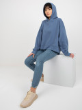 Dunkelblaue Sweatshirt mit Kapuze und Schlitzen MAYFLIES