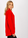 Roter langer Oversize-Pullover mit Kragen RUE PARIS