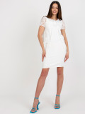 Ecru elegantes Cocktailkleid mit Bolero