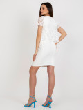 Ecru elegantes Cocktailkleid mit Bolero