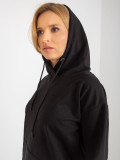 Schwarzer Damen Hoodie aus Baumwolle