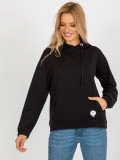 Schwarzer Damen Hoodie aus Baumwolle