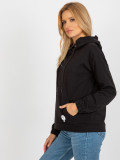 Schwarzer Damen Hoodie aus Baumwolle