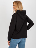 Schwarzer Damen Hoodie aus Baumwolle