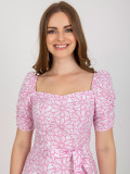 Weiß-rosa Baumwollkleid mit Blumenmuster