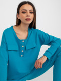 Blauer Baumwoll-Casual-Set