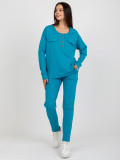 Blauer Baumwoll-Casual-Set