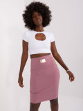 Rosa Strickrock mit Applikation