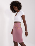 Rosa Strickrock mit Applikation