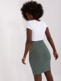 Khaki Strickrock mit Ketten