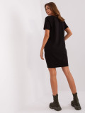 Schwarzes Basic Kleid mit kurzen Ärmeln