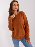 Helle braune klassische Pullover mit Rundhalsausschnitt